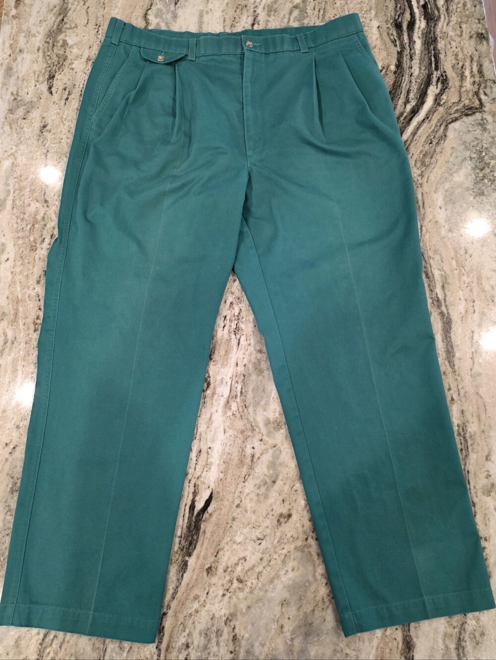 lVintage 90s Haggar Casuals Pleated Teal Green Trousers Pants Men's Retro Style
